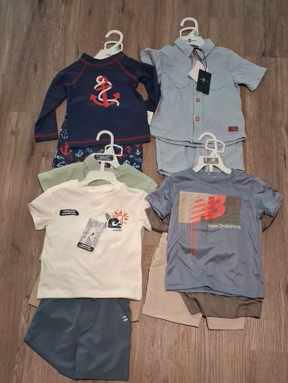 Nwt 4 Boy Outfits Tommy Bahamas, New Balance, Little Me And 7 For All Man Kind